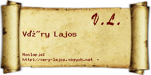 Véry Lajos névjegykártya